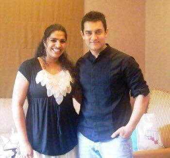 Rubina Patel with Bollywood actor Amir Khan Rubina Patel with Bollywood actor Amir Khan